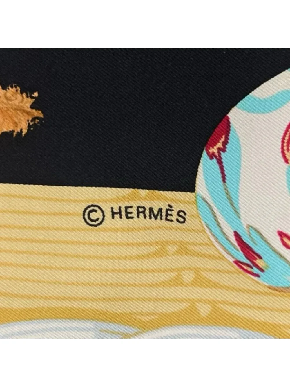 Hermes Carre 90 Egg Silk Black Scarf